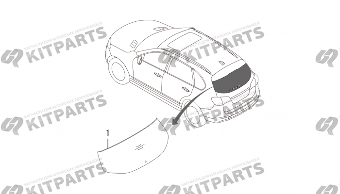 Стекло пятой двери Haval H8