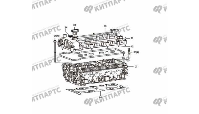 Головка блока и клапанная крышка 2.0T FAW Besturn X80