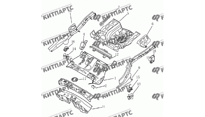 Панель пола задняя (седан) Geely Emgrand (EC7)