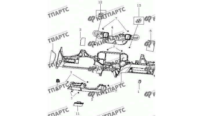 Нижняя крышка панели приборов МК08 Geely MK